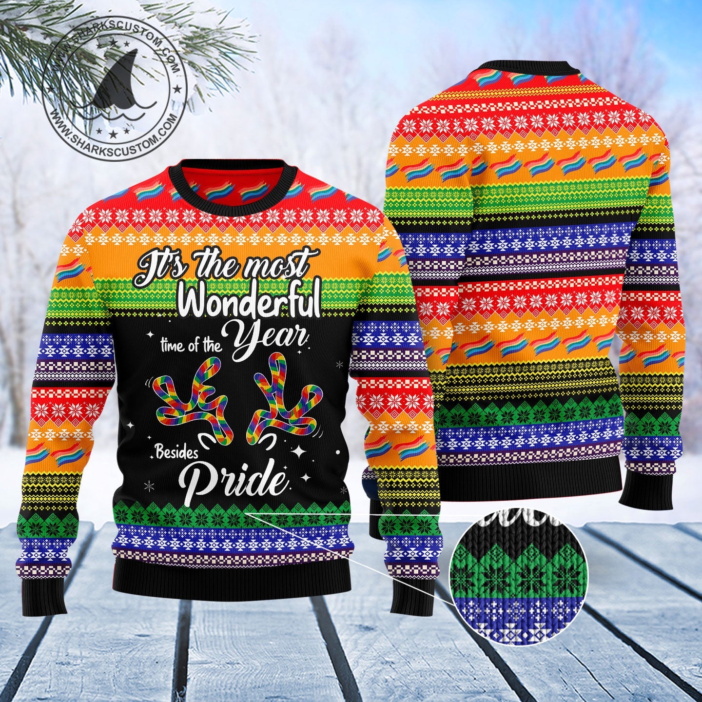 litzzy LGBT Beside Pride T0411 Ugly Christmas Sweater -  Best Gift For Christmas, Noel Malalan - Christmas Signature sweater   