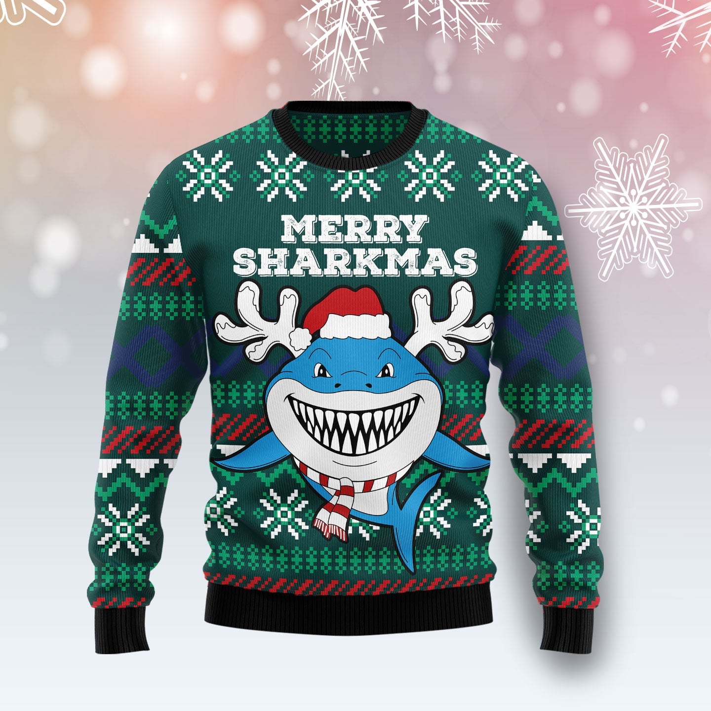 litzzy Merry Sharkmas T0311 Ugly Christmas Sweater -  Best Gift For Christmas, Noel Malalan - Christmas Signature sweater   