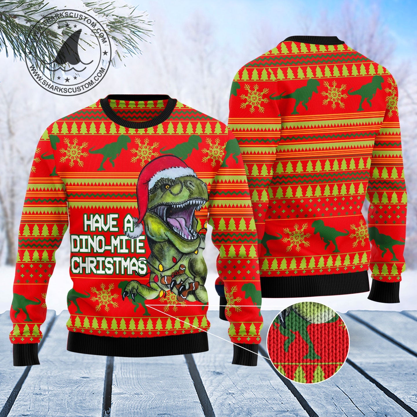 litzzy Dinosaur Funny T0511 Ugly Christmas Sweater -  Best Gift For Christmas, Noel Malalan - Christmas Signature sweater   