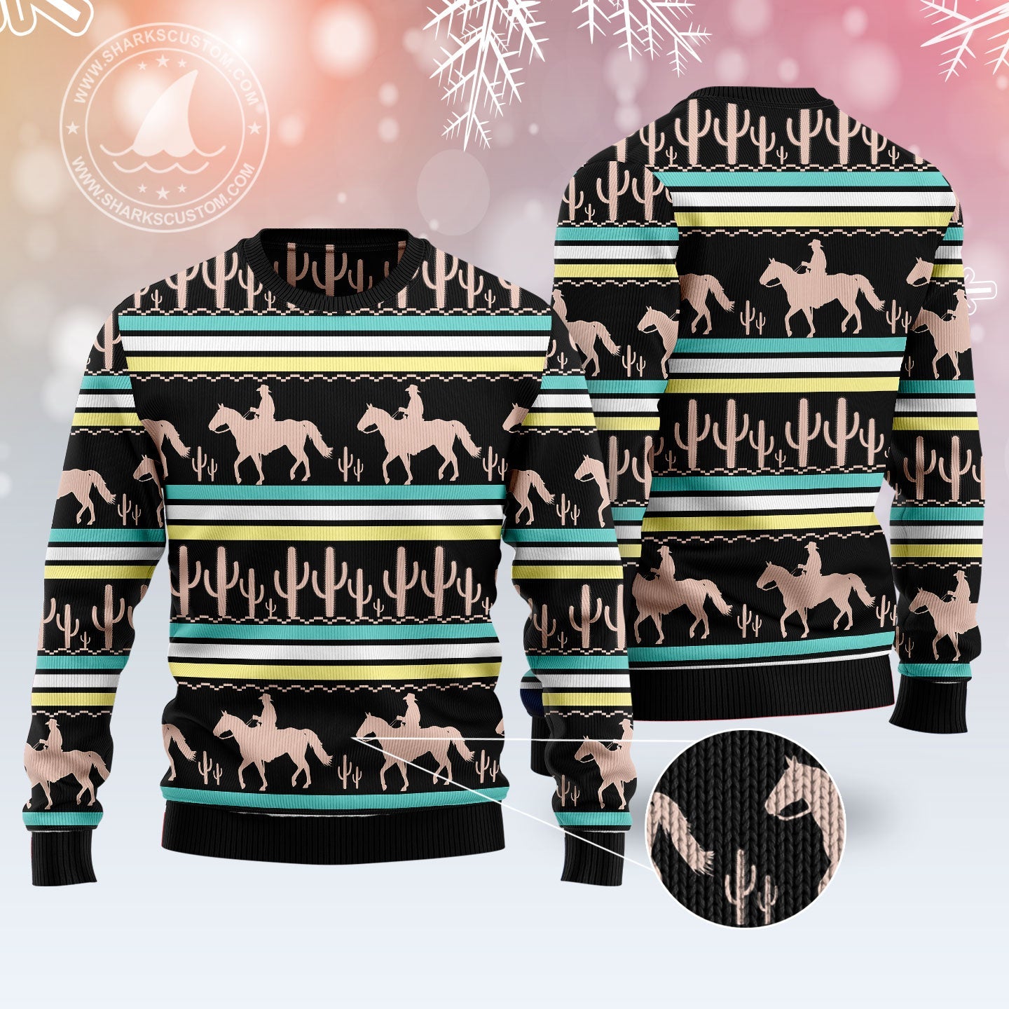 litzzy Cowboy Cactus T710 Ugly Christmas Sweater -  Best Gift For Christmas, Noel Malalan - Christmas Signature sweater   