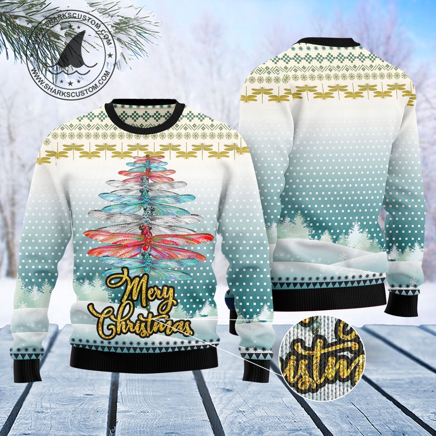 litzzy Dragonfly Color Christmas Tree T0911 Ugly Christmas Sweater -  Best Gift For Christmas, Noel Malalan - Christmas Signature sweater   