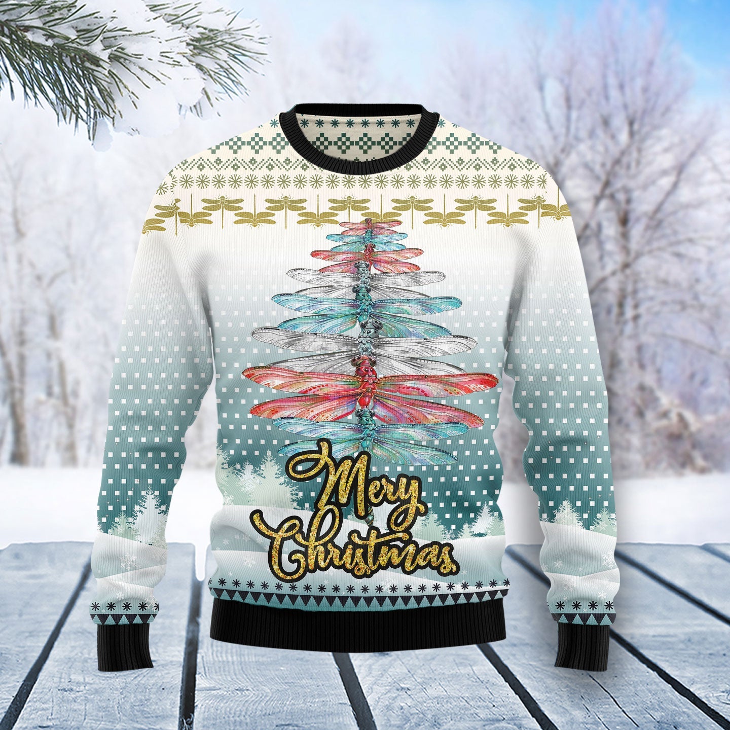 litzzy Dragonfly Color Christmas Tree T0911 Ugly Christmas Sweater -  Best Gift For Christmas, Noel Malalan - Christmas Signature sweater   