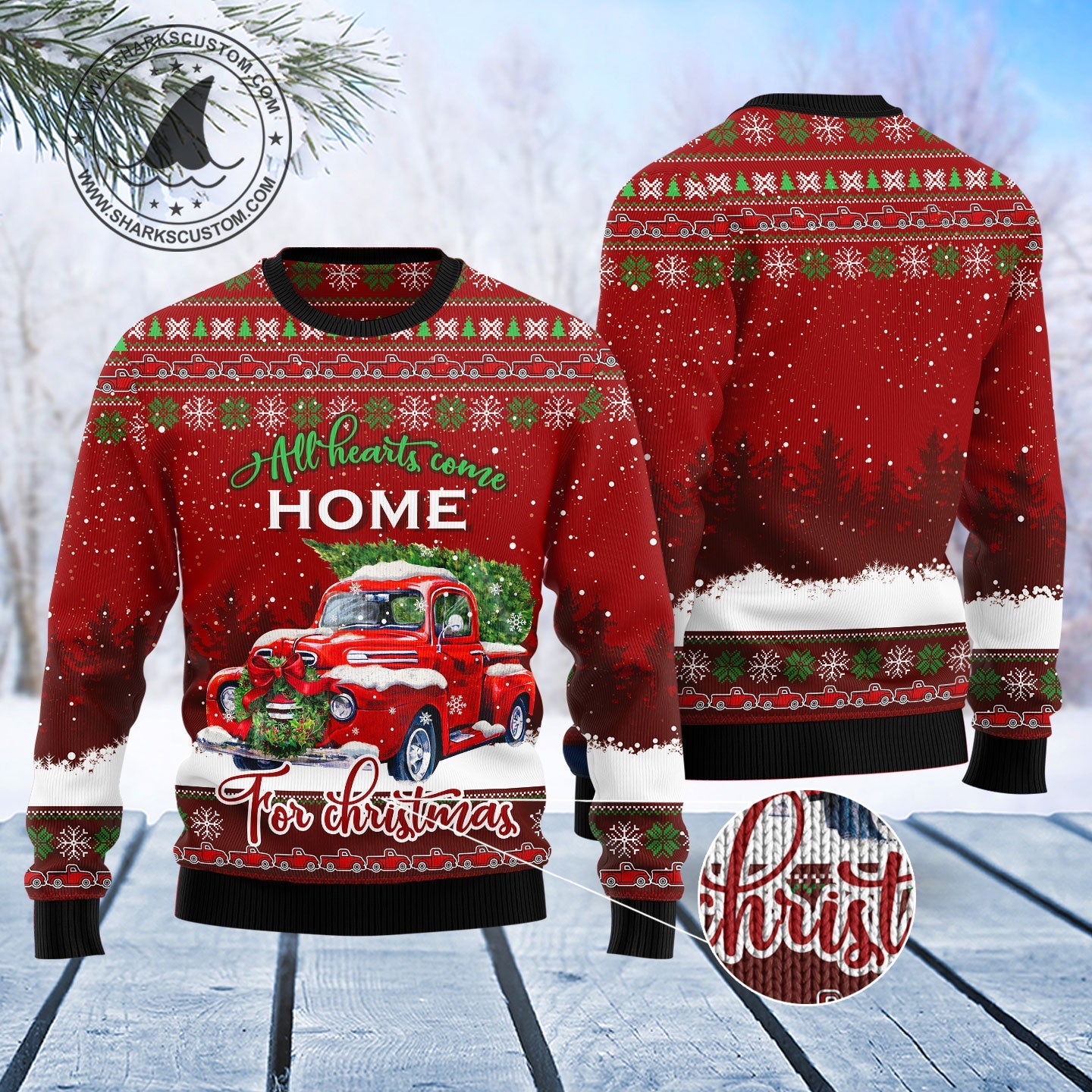 litzzy Red Truck Home Christmas T1011 Ugly Christmas Sweater -  Best Gift For Christmas, Noel Malalan - Christmas Signature sweater   