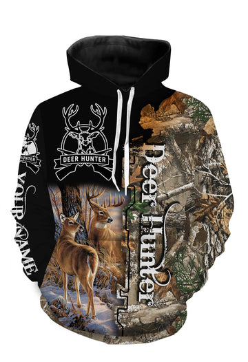litzzy Personalized beautiful deer hunting camo 3d all over printed shirts - TATS4 - hunting sweatshirt Sweater   