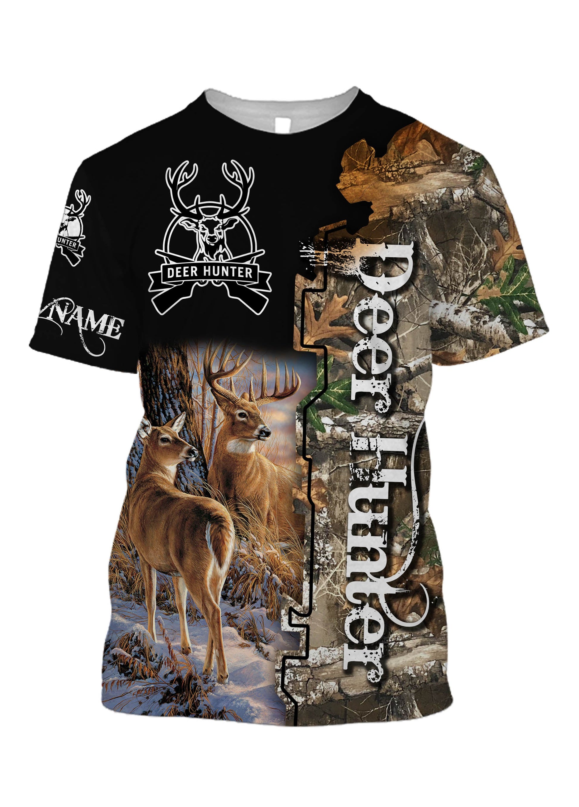 litzzy Personalized beautiful deer hunting camo 3d all over printed shirts - TATS4 - hunting sweatshirt Sweater   