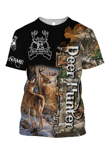litzzy Personalized beautiful deer hunting camo 3d all over printed shirts - TATS4 - hunting sweatshirt Sweater   
