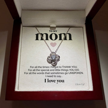 litzzy To My Mom - Thank You - Loveknot Necklace Jewelry   