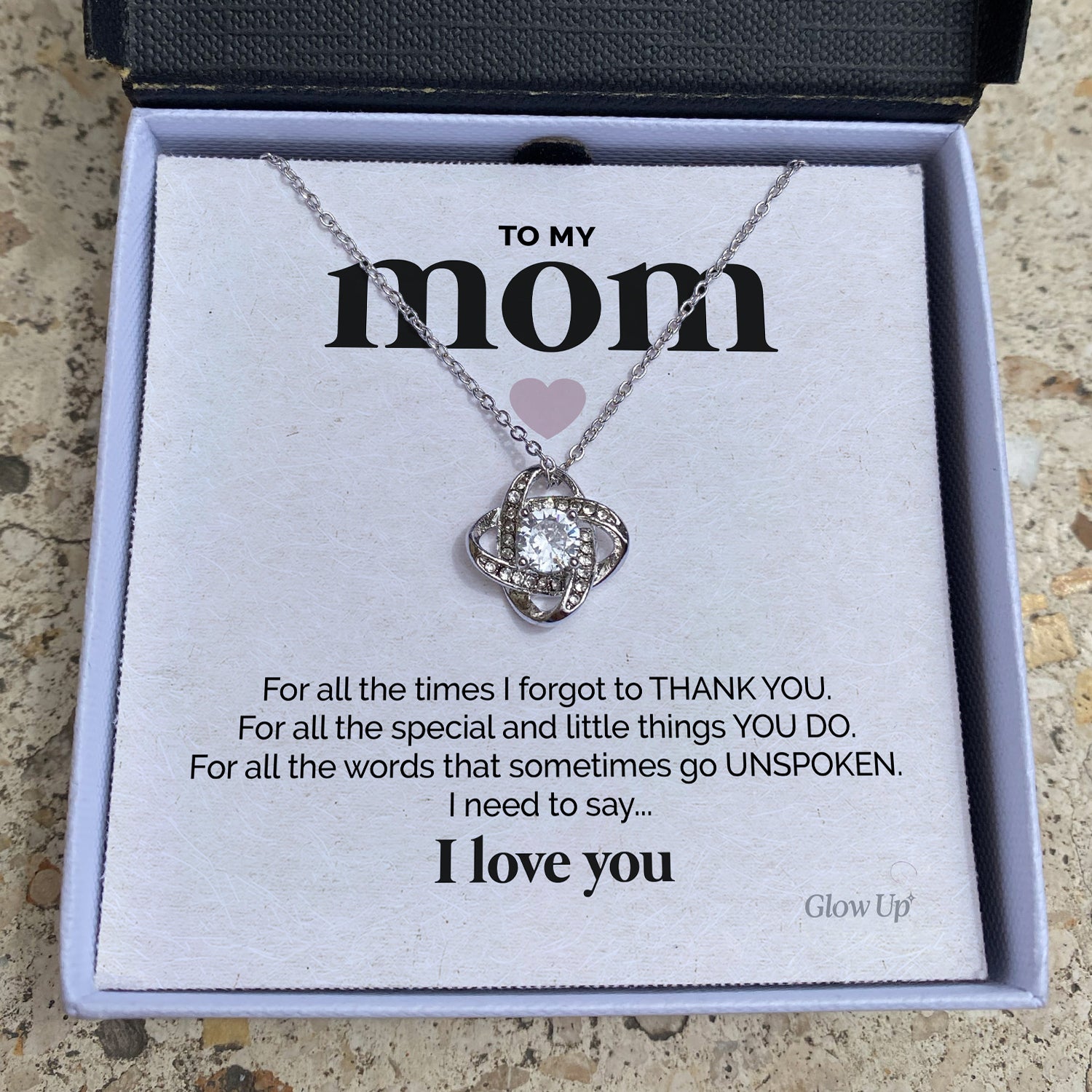 litzzy To My Mom - Thank You - Loveknot Necklace Jewelry   