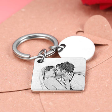 litzzy Custom Engraved Photo Keychain Calendar Keychains For Couple Keychain   