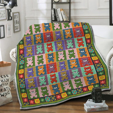 litzzy Teddy Bear Fleece Blanket HST1910777 Fleece Blanket   