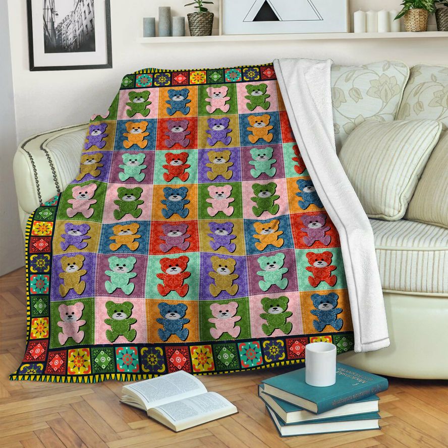 litzzy Teddy Bear Fleece Blanket HST1910777 Fleece Blanket   