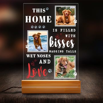 litzzy Custom Pet Photo Lamp, Pet Memorial Standing Frame, Personalized Pet Photo Night Light, Pet Lover Gift Memorial Gift, Anniversary Gift For Dog Mom Dog Dad Night Light   