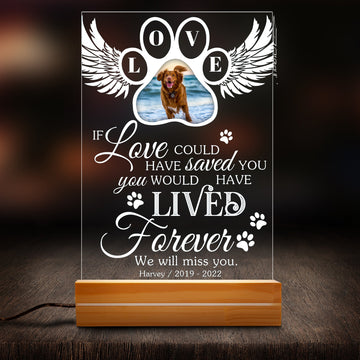 litzzy Custom Pet Photo Light Lamp, Pet Memorial Standing Frame Night Light, Anniversary Gift For Dog Mom Dog Dad, Personalized Pet Photo Night Light, Pet Lover Gift Memorial Gift Night Light   