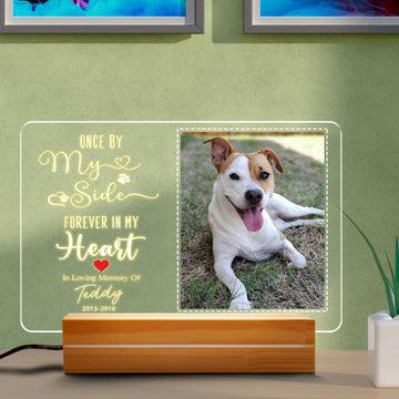 litzzy Personalized Dog Memorial Night Light, RGB Led Night Light Lamp, Custom Photo Night Lights Pet Loss Gift, Dog Lover Gift, Empathy Gift Night Light Rectangle base 6x9 Inches Quote 5 