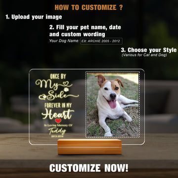 litzzy Personalized Dog Memorial Night Light, RGB Led Night Light Lamp, Custom Photo Night Lights Pet Loss Gift, Dog Lover Gift, Empathy Gift Night Light   