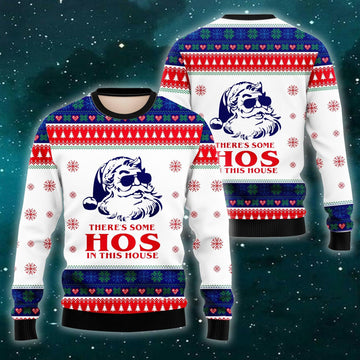 litzzy There's Some Hos In This House Ugly Christmas Sweater | For Men & Women | US1670 - Ugly Sweater Gift For Lover sweater Colorful S 