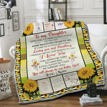 litzzy To My Daughter Loving You Fleece Blanket HST19103845 Fleece Blanket   