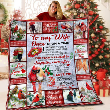litzzy To My Wife Christmas LML111142DT Fleece Blanket Quilt Blanket   