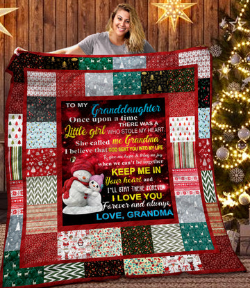 litzzy To my Granddaughter Christmas DTH101104HD Fleece Blanket Quilt Blanket   