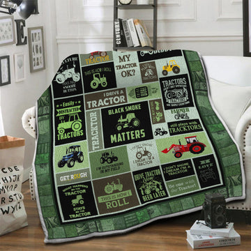 litzzy Tractor HQT16101218 Fleece Blanket Fleece Blanket   