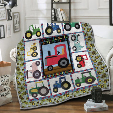 litzzy Tractor HQT16101219 Fleece Blanket Fleece Blanket   