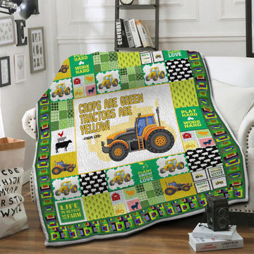 litzzy Tractor HQT16101223 Fleece Blanket Fleece Blanket   