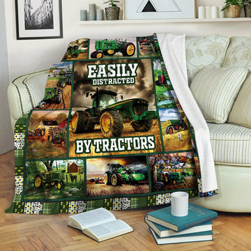 litzzy Tractors B191083 Fleece Blanket Fleece Blanket   