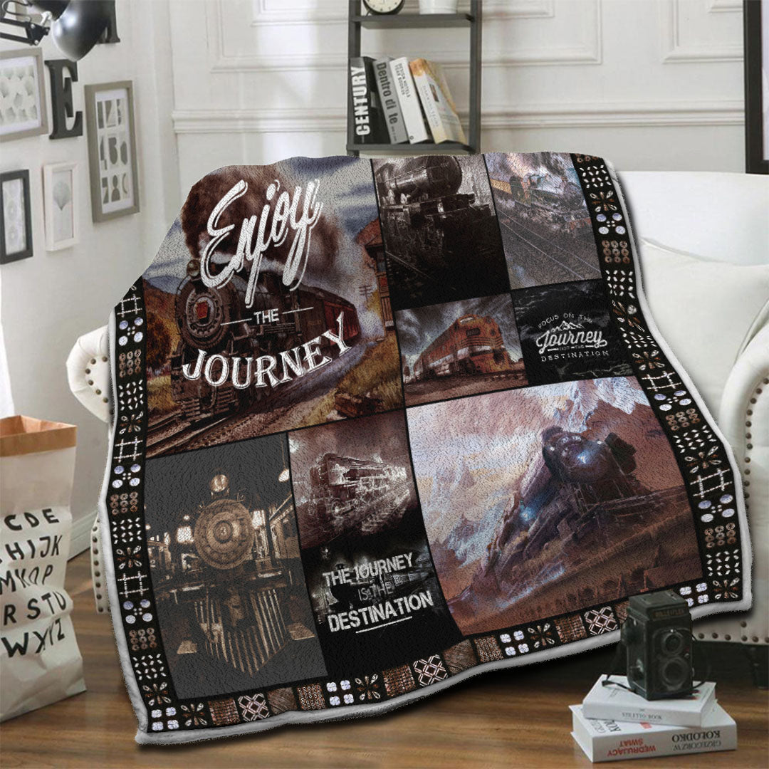 litzzy Train Fleece Blanket HST1910440 Fleece Blanket   