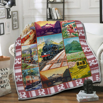 litzzy Train Fleece Blanket HST1910983 Fleece Blanket   