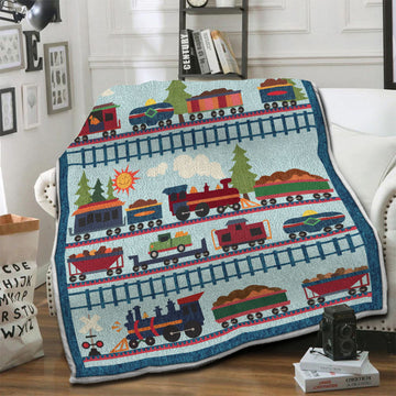 litzzy Train Fleece Blanket HST1910984 Fleece Blanket   