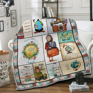 litzzy Travel Fleece Blanket HST19101385 Fleece Blanket   