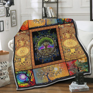 litzzy Tree Of Life Fleece Blanket HST1910186 Fleece Blanket   