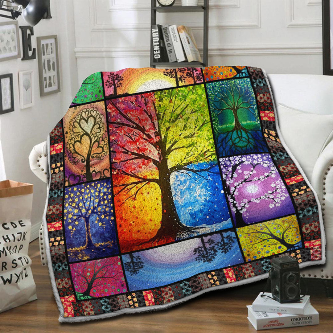 litzzy Tree Of Life Fleece Blanket HST19101914 Fleece Blanket   