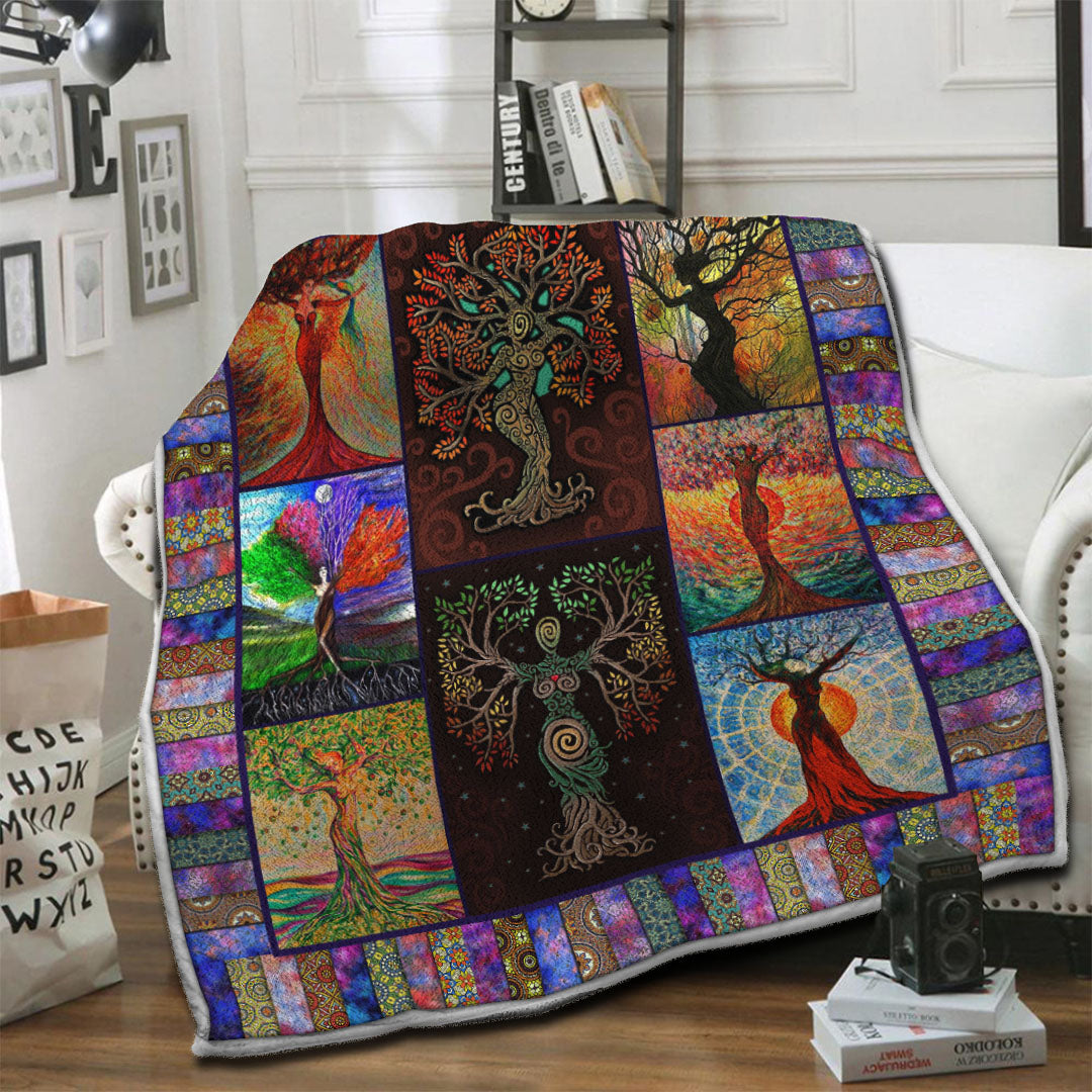 litzzy Tree Of Life Fleece Blanket HST19101917 Fleece Blanket   