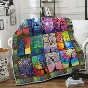 litzzy Tree Of Life Fleece Blanket HST1910194 Fleece Blanket   
