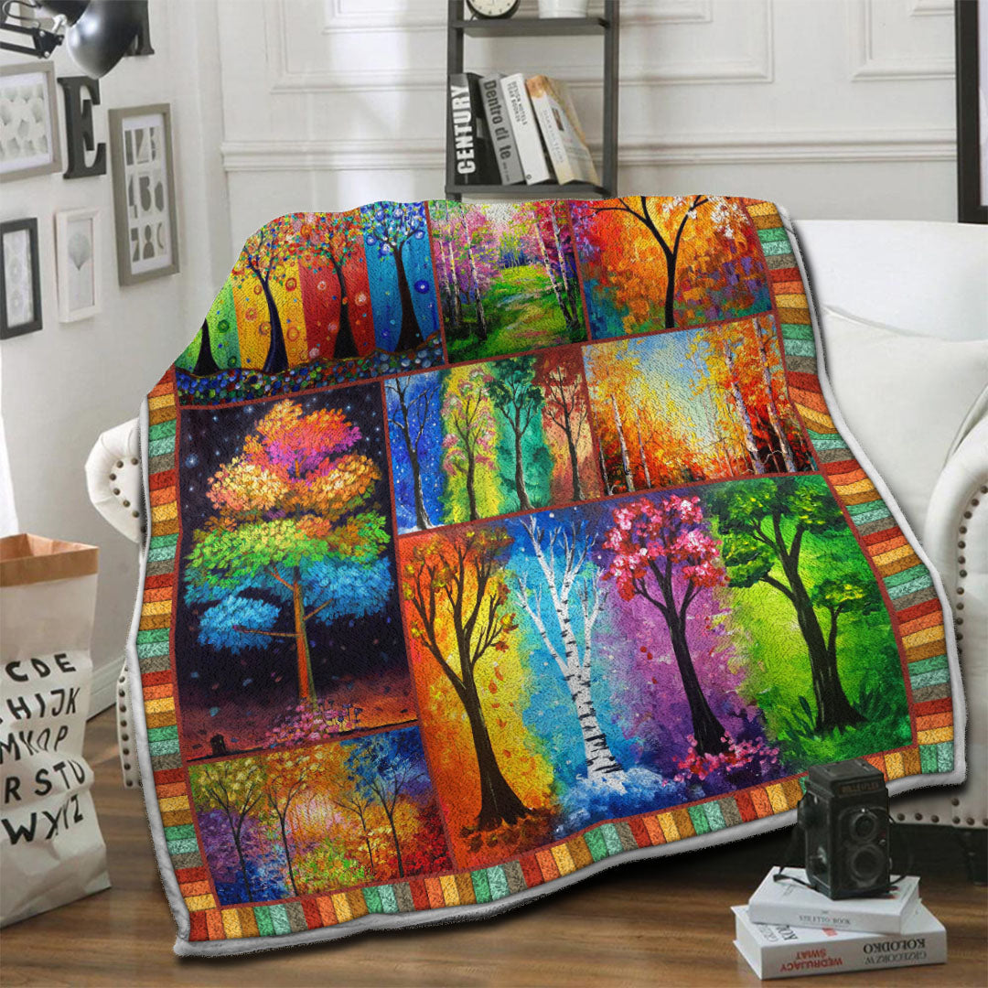 litzzy Tree Of Life Fleece Blanket HST1910196 Fleece Blanket   