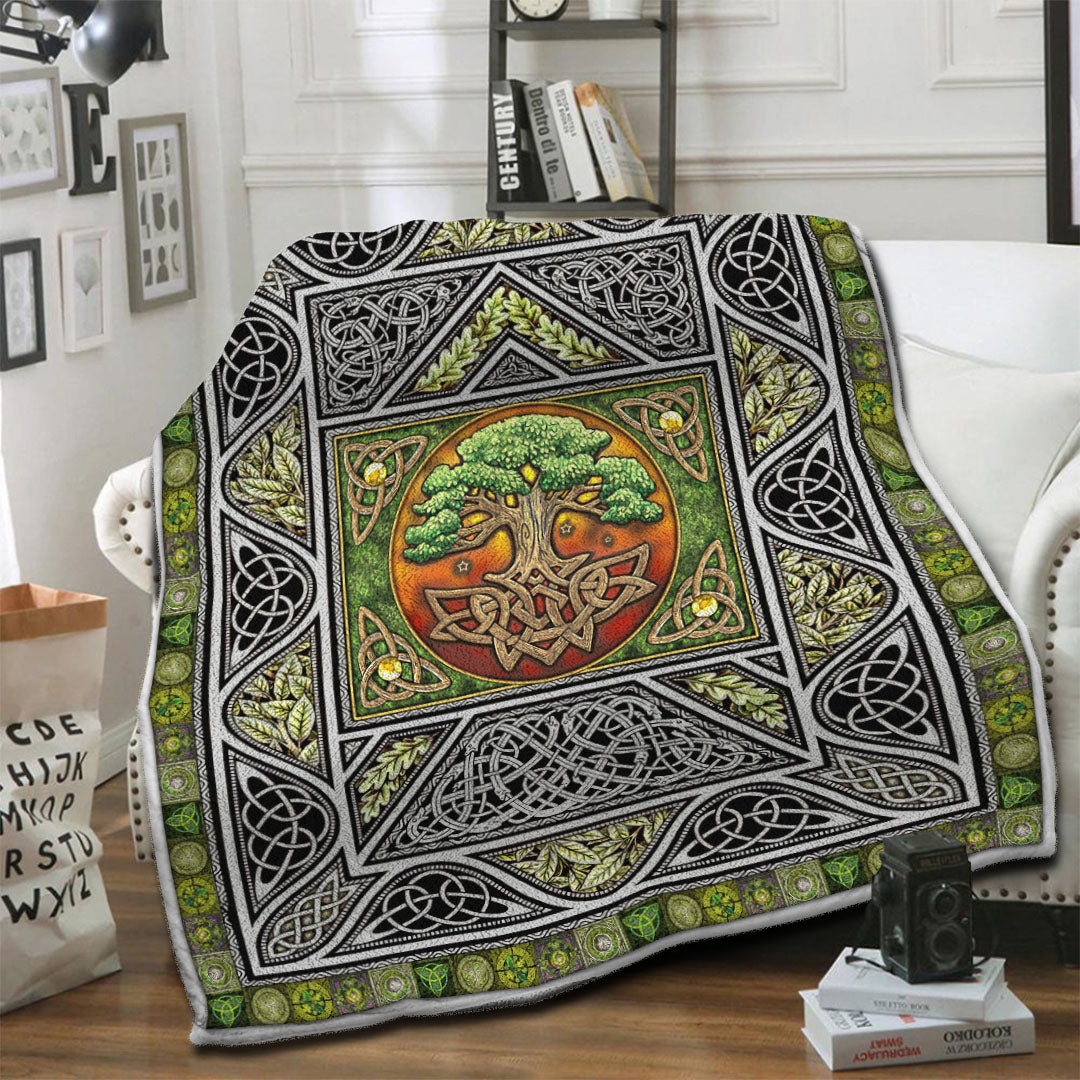 litzzy Tree Of Life Fleece Blanket HST1910202 Fleece Blanket   