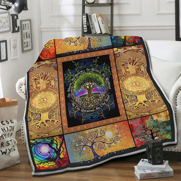 litzzy Tree Of Life Fleece Blanket HST19103858 Fleece Blanket   