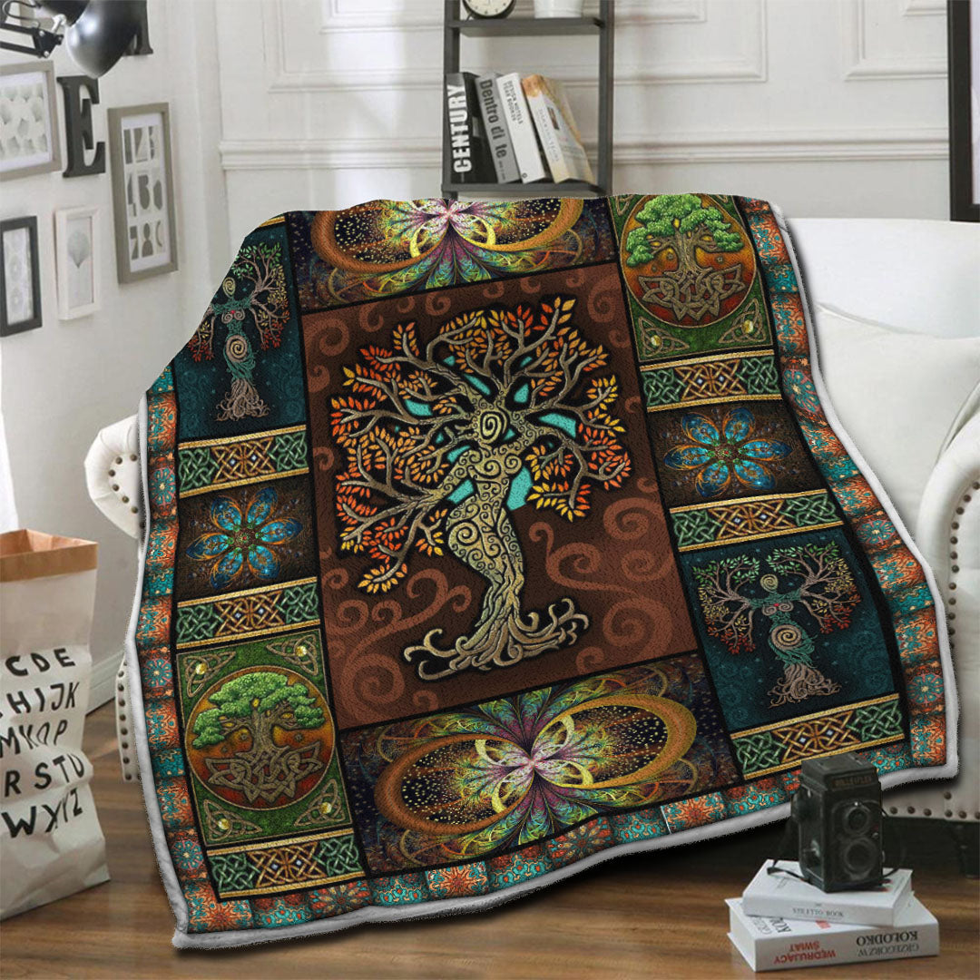 litzzy Tree Of Life Fleece Blanket HST19103861 Fleece Blanket   