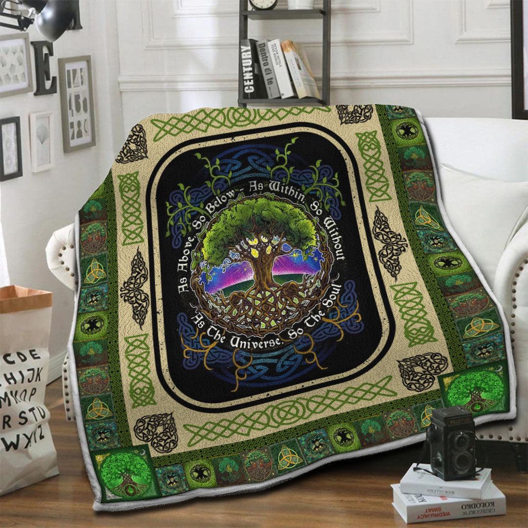 litzzy Tree Of Life Fleece Blanket HST19103862 Fleece Blanket   