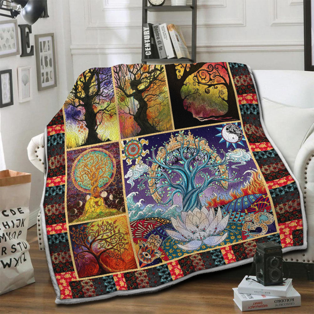 litzzy Tree Of Life Fleece Blanket HST19103866 Fleece Blanket   