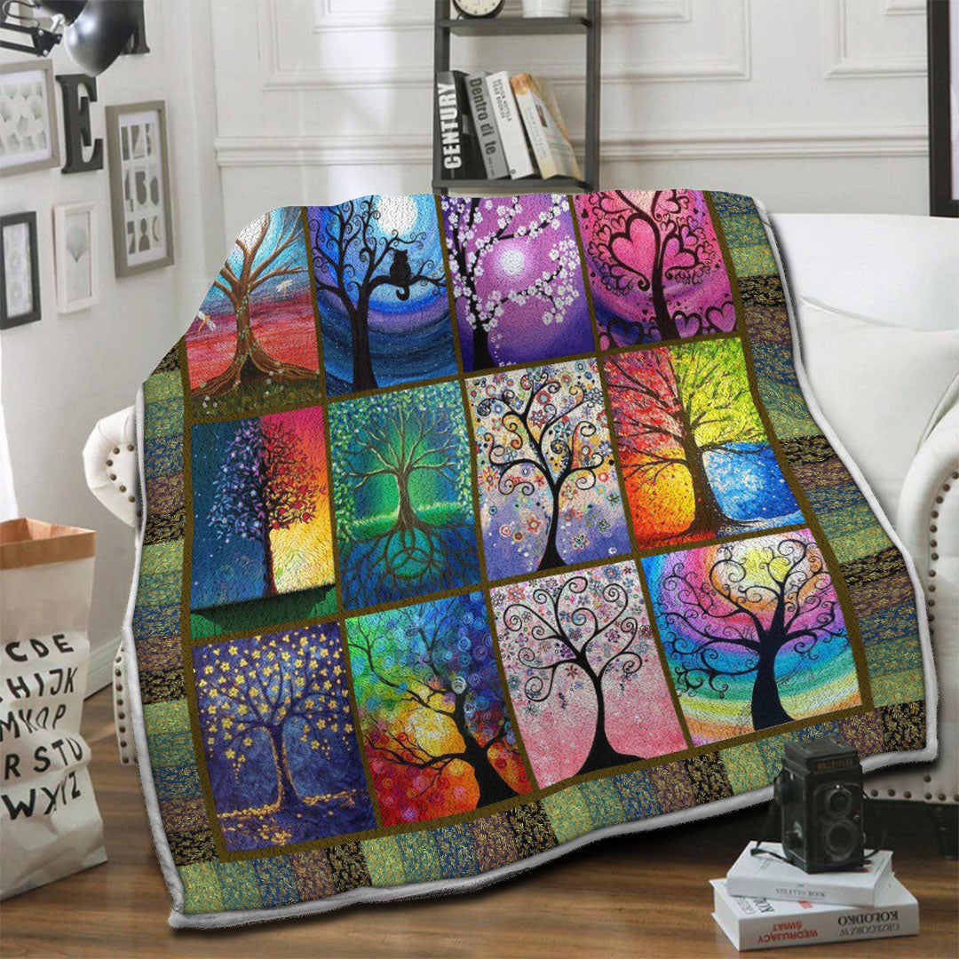 litzzy Tree Of Life Fleece Blanket HST19103869 Fleece Blanket   