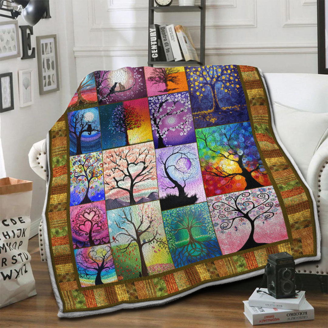 litzzy Tree Of Life Fleece Blanket HST19103870 Fleece Blanket   