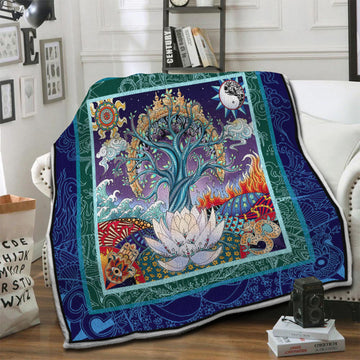 litzzy Tree Of Life Fleece Blanket HST1910441 Fleece Blanket   