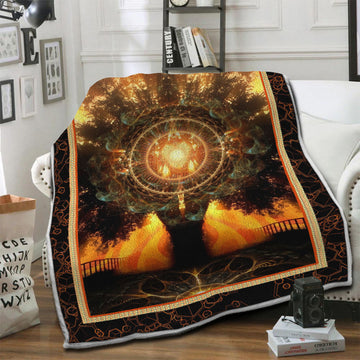 litzzy Tree Of Life Fleece Blanket LML241001TD Fleece Blanket   