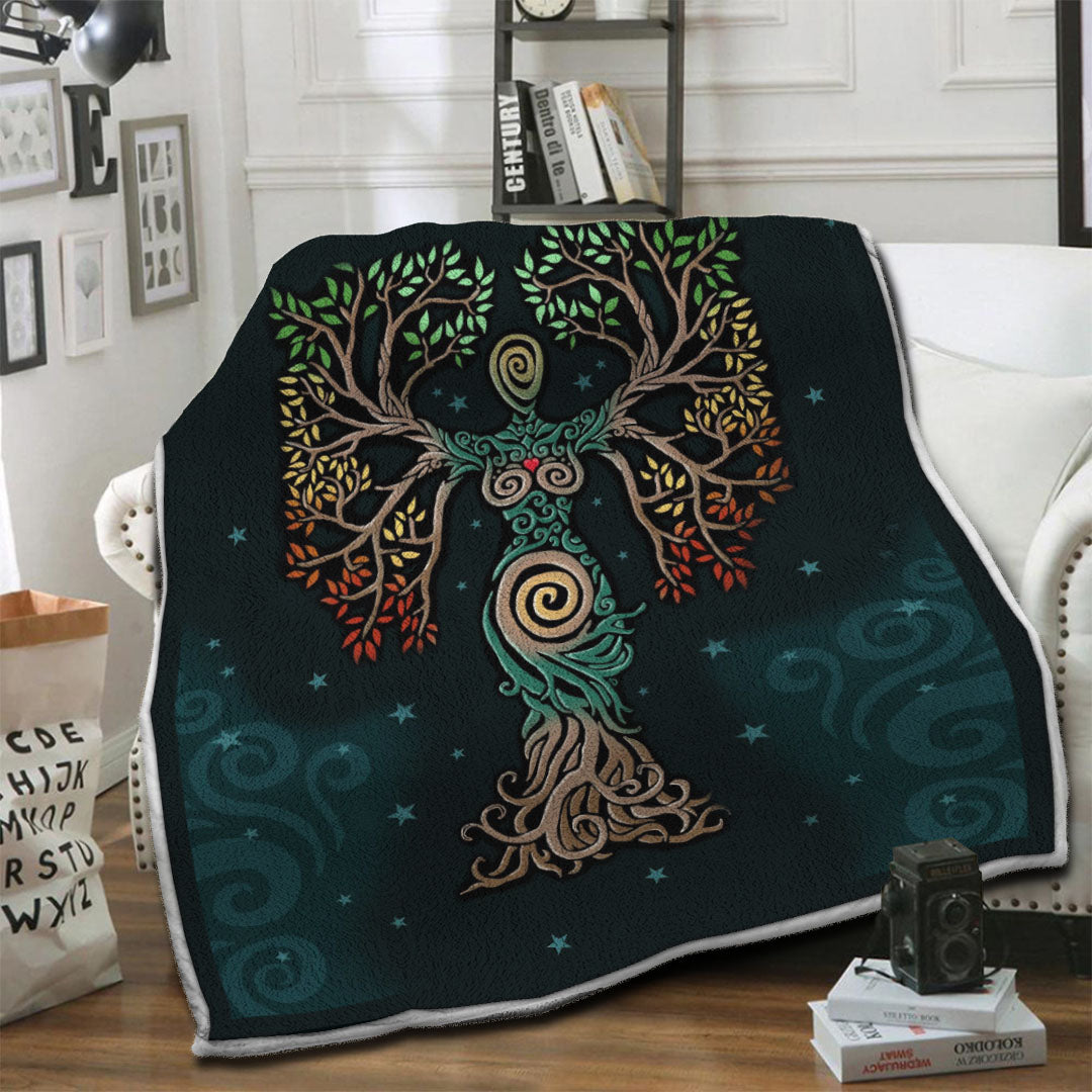 litzzy Tree Of Life Fleece Blanket LML241001VT Fleece Blanket   