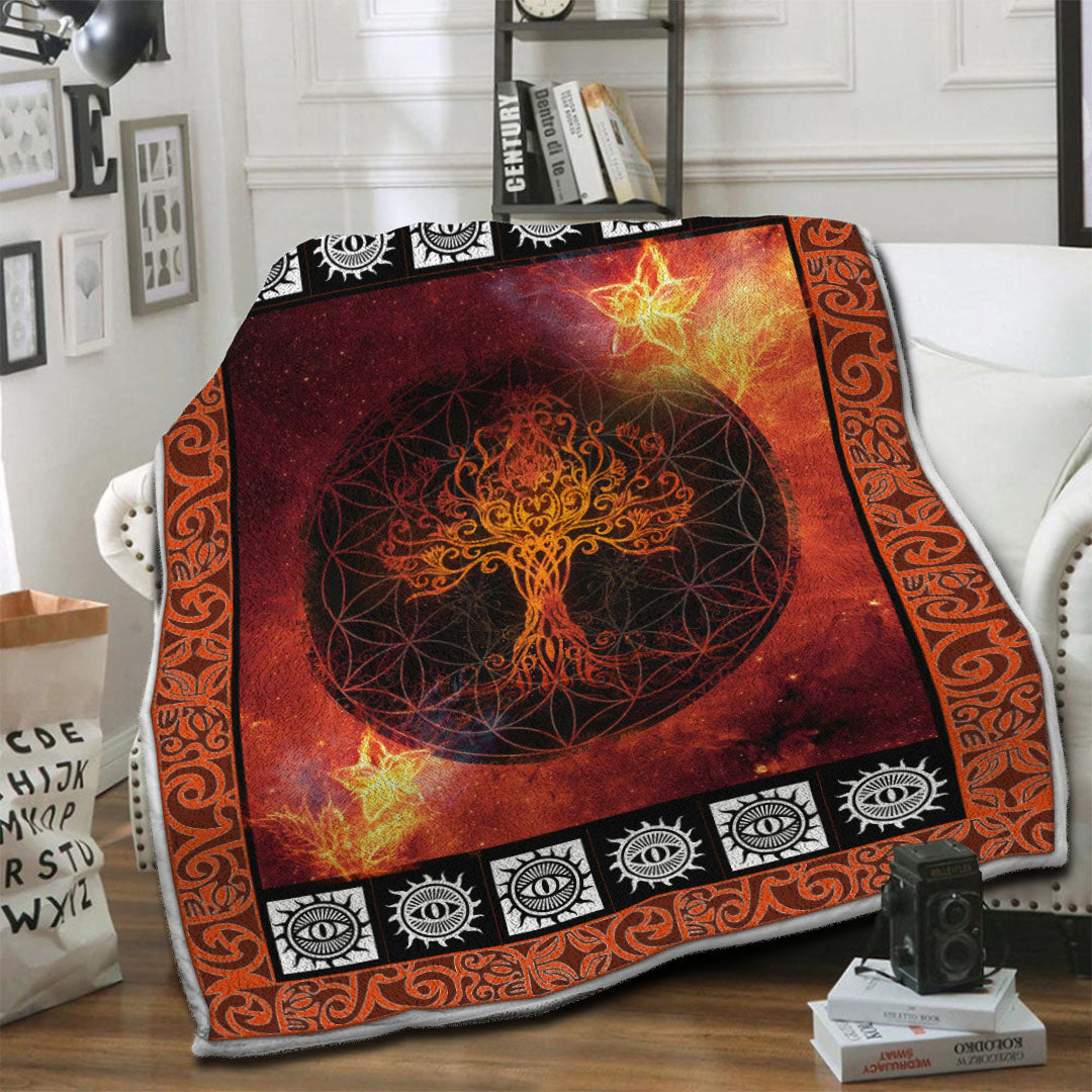 litzzy Tree Of Life Fleece Blanket LML241003VT Fleece Blanket   