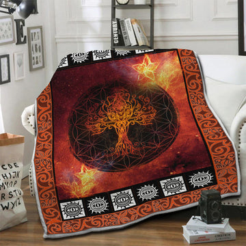 litzzy Tree Of Life Fleece Blanket LML241003VT Fleece Blanket   