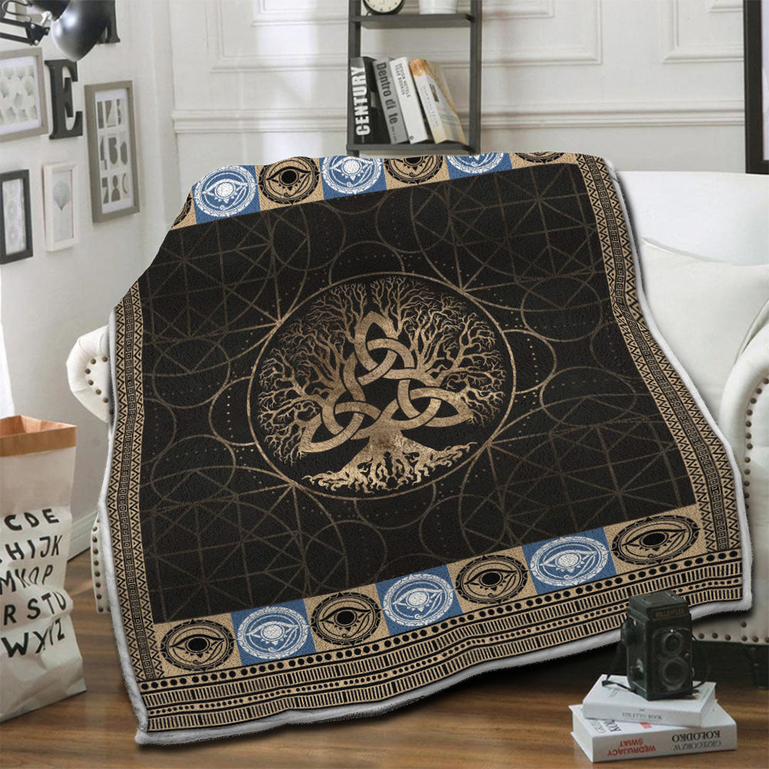 litzzy Tree Of Life Fleece Blanket LML241004VT Fleece Blanket   