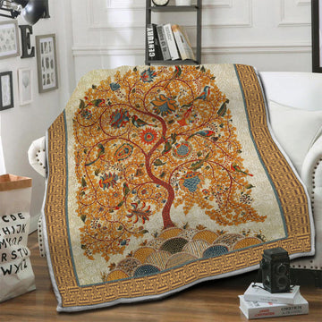 litzzy Tree Of Life Fleece Blanket LML251001TD Fleece Blanket   